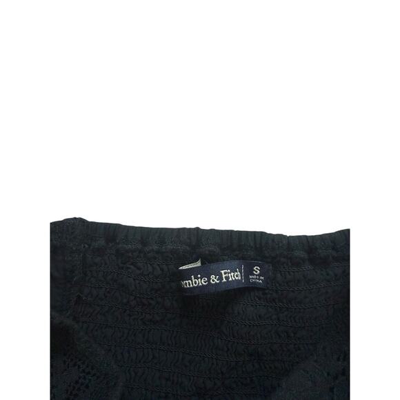 Abercrombie & Fitch Black Crochet Top‎ Sleeveless Dress Open Back Size Small - Picture 3 of 6